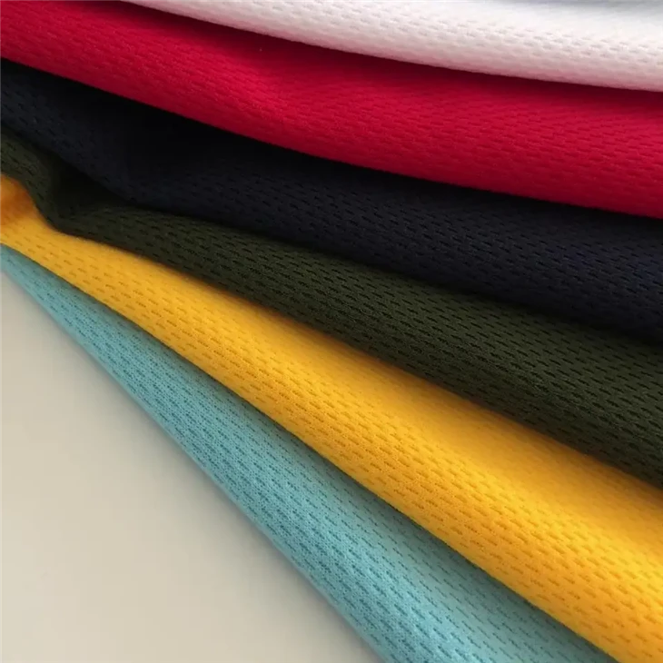 Knitted Polyester Bird Eye Hole Mesh Fabric in stock