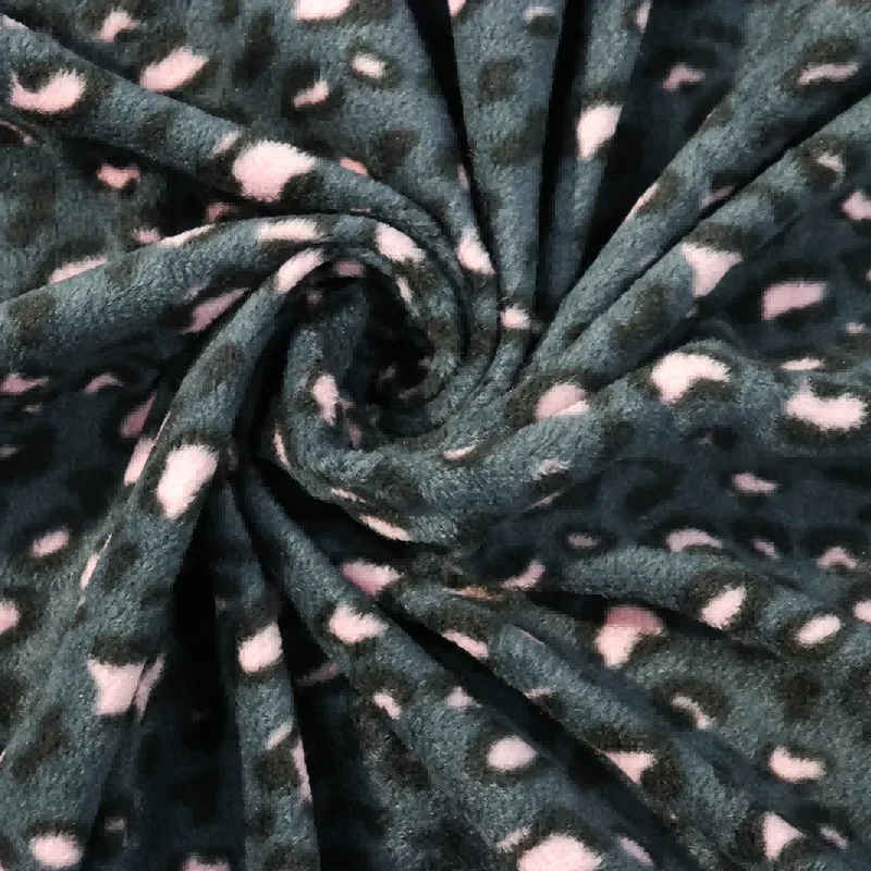 Rebrasta tkanina od polarnog flisa s uzorkom leoparda