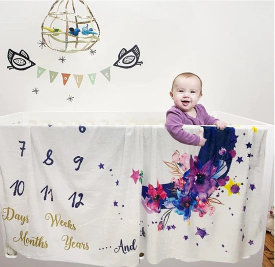 baby milestone blanket gift set